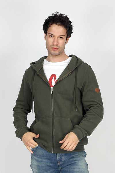 Lee Cooper Ανδρικό φούτερ Ruth με κουκούλα με φερμουάρ Χακί