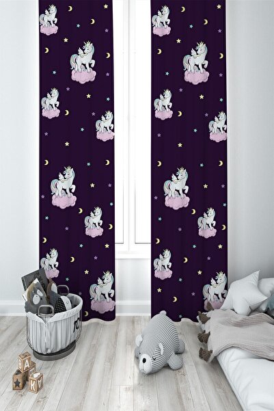 MEKTA HOME Pegasus Camera Copiilor Fundal Cortina 2 Aripi Mkt-079