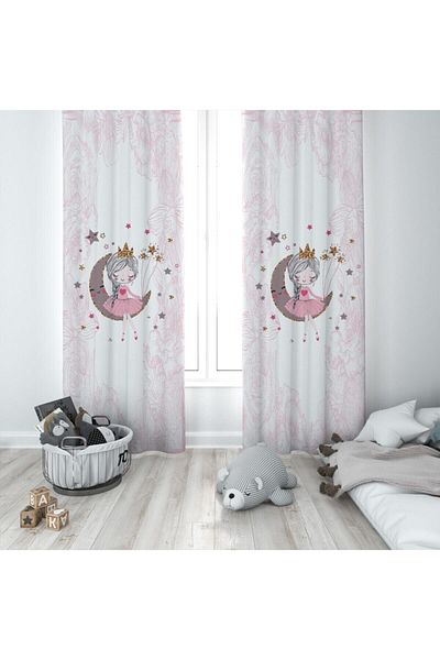 MEKTA HOME Baby and Children's Room Flower Patterned Princess Girl Background Curtain Mktyfp-002