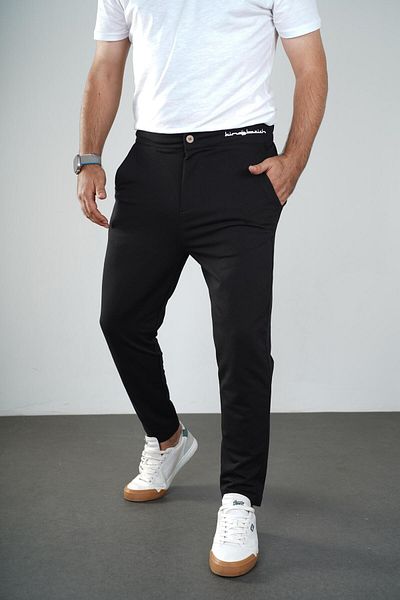 Butik TREND BIZ Ανδρική φόρμα με ελαστική μέση με στάμπα με τσέπες Slim Fit Fit