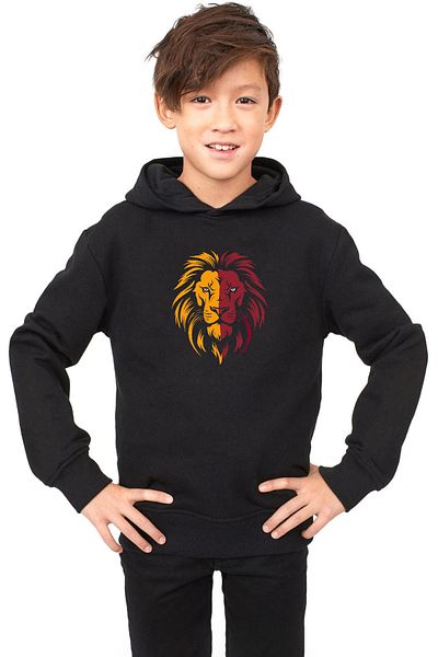 Tshirthane Детски суичър с качулка Leon Brand, жълт, червен и черен, 3ip