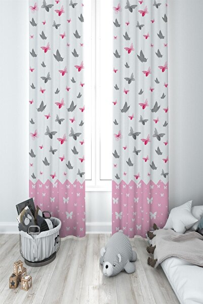 MEKTA HOME Children's Room Baby Room Colorful Background Curtain 2 Wings Mkt-033