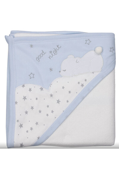 Gaye Bebe 933 Yıldızlı Bebe Havlu-Ekru-Mavi