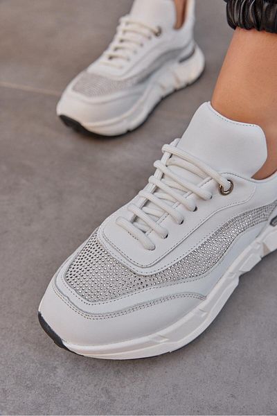NILUFARR Pantofi de damă Hilary White din piele naturală Stone