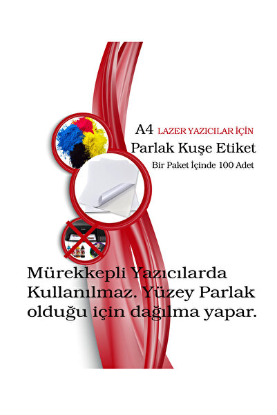 Adestor Çözüm Kağıt 100 Adet Yapışkanlı Etiket Parlak Kuşe A4 Ebat