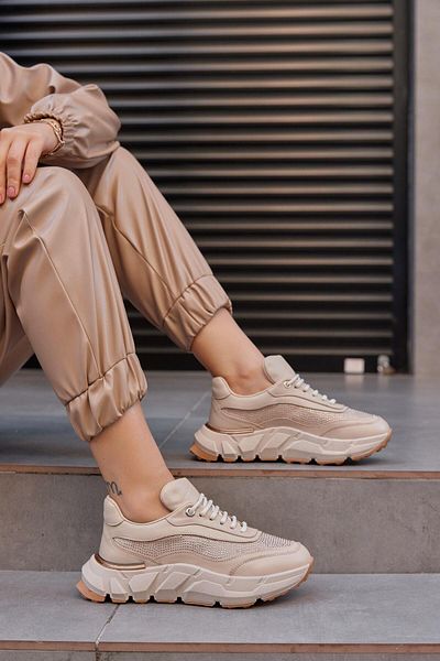 NILUFARR Pantofi de damă Hilary Beige din piele naturală Stone