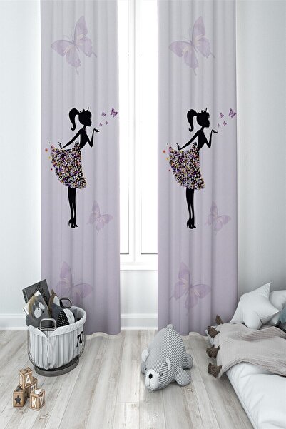 MEKTA HOME Fluture Colorat Copii Cameră Copii Fundal Cortina 2 Aripi Mkt-018