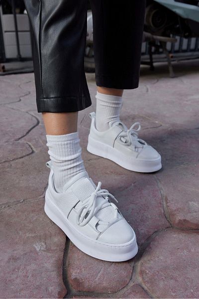 NILUFARR Tenis de damă Diya alb din piele naturală