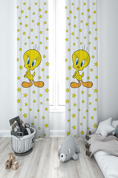 MEKTA HOME Baby and Children's Room Tweety Two Wing Background Curtain Mkt-347