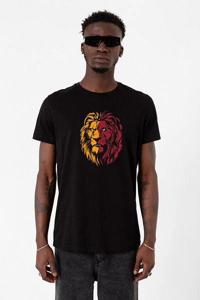 Tshirthane Ανδρικό μπλουζάκι Yellow Red Lion Black