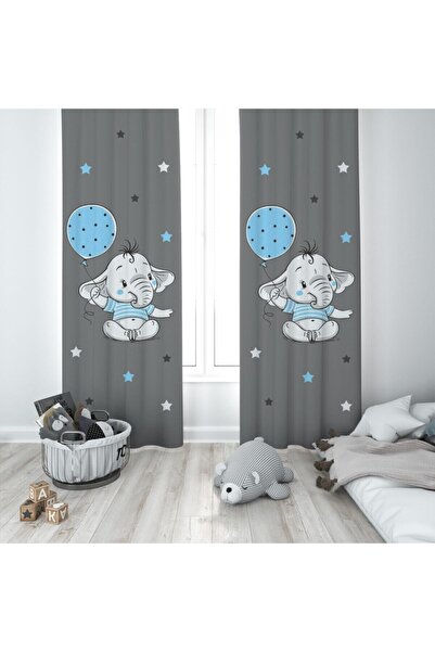 MEKTA HOME ستارة خلفية لغرفة الأطفال والرضع بتصميم فيل لطيف Mktyfp-014