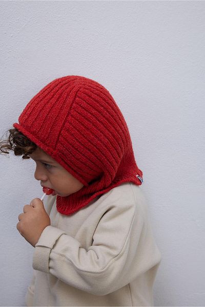 Fahhar Kids Καουτσούκ πλεκτό Παιδικό Balaclava Beret Ροδάκινο