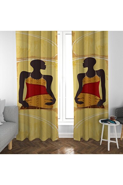 MEKTA HOME Cortina de fundal pentru camera de zi cu modele de fete etnice afr...