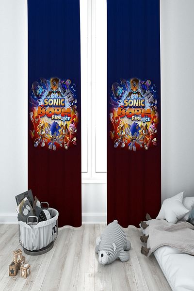 MEKTA HOME Baby and Children's Room Sonic Boom Two Wing Background Curtain Mkt-285