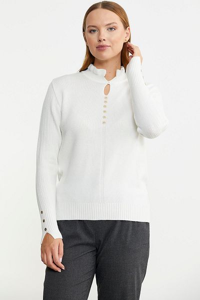 Sementa Metal Button Detailed Knitwear Sweater - Bone