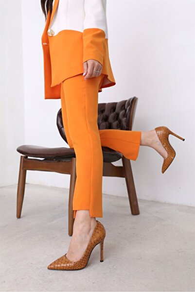 NILUFARR Olivia Taba Kroko Baskılı Kadın Topuklu Stiletto