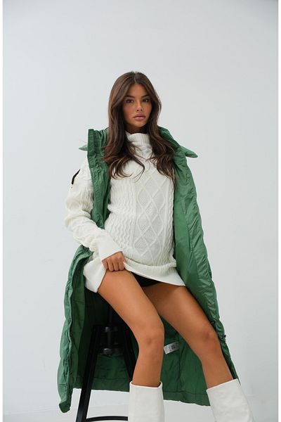 Black Fashion Hooded Inflatable Khaki Maxi Vest