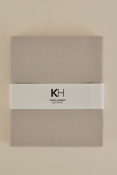 Karaca Home Сив двоен основен чаршаф от 100% памук