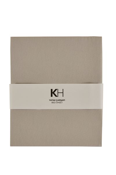 Karaca Home Сив двоен основен чаршаф от 100% памук