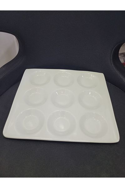 esdekor 27X29Cm White Porcelain Breakfast Serving Dock Appetizer Plate 1 Piece