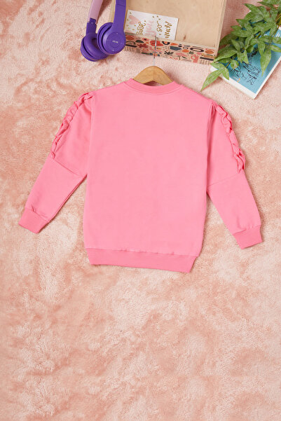 Cansın Mini Pembe Summer Yazı Nakışlı Kız Çocuk Sweatshirt 16583