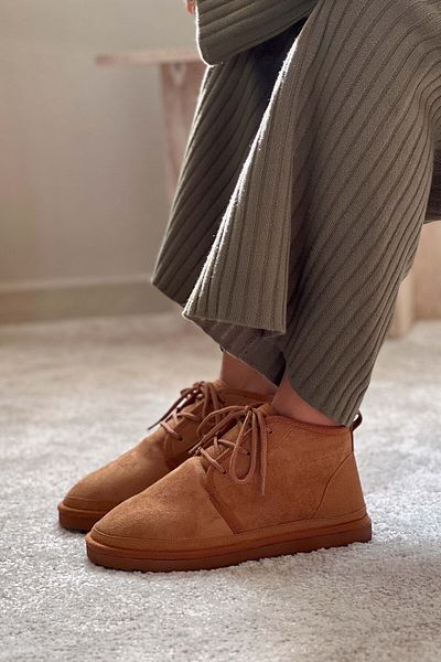 NİŞANTAŞI SHOES Athens Brown Suede Flat Sole Lace Detail Γυναικείες Μπότες
