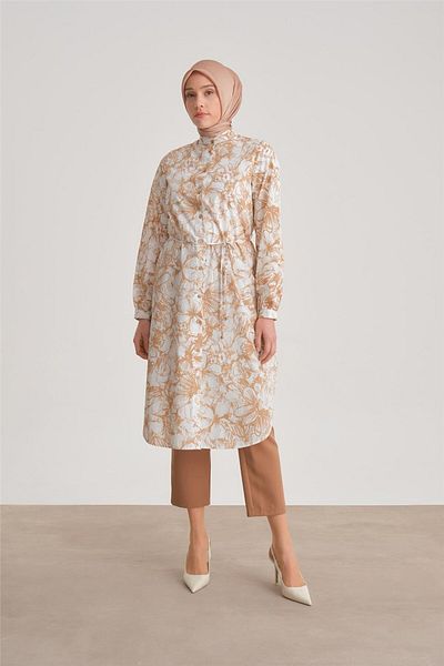 Armine Camel Patterned Tunic - 24Y4106 Model