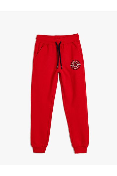 Koton College Printed - Waist Tied Sweatpants and Pocket Detail