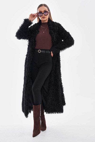NAVY Bird Feather Long Coat