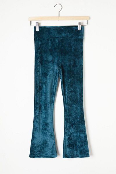Cansın Mini Turquoise Flare Leg Velvet Tights Girl 16477