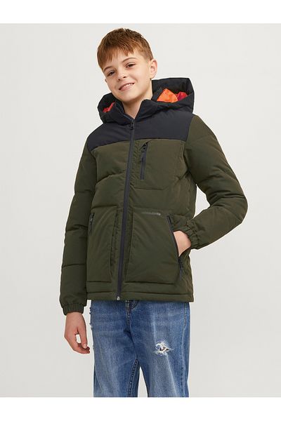 Jack & Jones Jack Jones Jjeotto Jachetă puf Sn Jnr Palton kaki pentru copii 12258547 -03