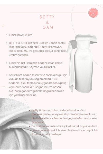BETTY & SAM Şal Detaylı Kalem Etek Beyaz Nikah Elbisesi