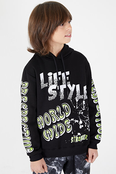 Cansın Mini Φούτερ με κουκούλα με στάμπα για αγόρι 9-14 ετών 14147