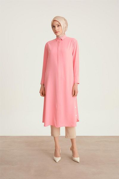 Armine Candy Pink Tunic - Ort4406 Model
