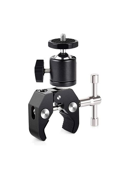 Choice B ERIKOLE Super Clamp with 360° Mini Ball Head Quick Release Clamp Bracket Tripod Mount 1/4 Screw C.