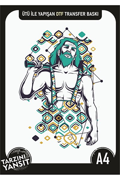 Hephaestus_greek_god_dtf Ütü Ile Yapışabilen Transfer Baskı Kağıdı / Sticer