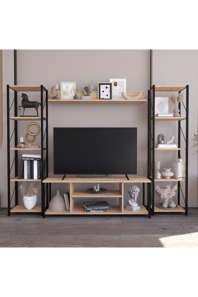 Remaks Onebo 200 Cm Tv Ünitesi Seti Yaşam Ünitesi Seti  Metal  Meşe