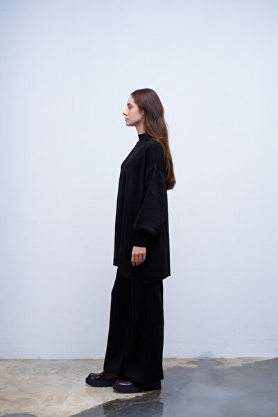 QANU Manolya Triko Takım Siyah