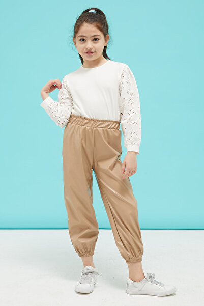 Cansın Mini Lace Detailed Girl's Bottom-Top 2-Piece Set 15033