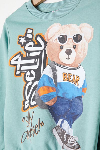 Cansın Mini Green Cool Teddy Bear Σετ φόρμας για αγόρι 16351