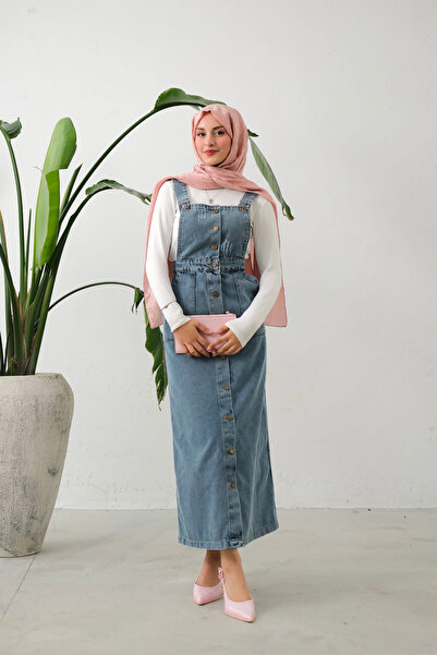 lurex moda جيليه من الدنيم بأزرار وأشرطة سميكة