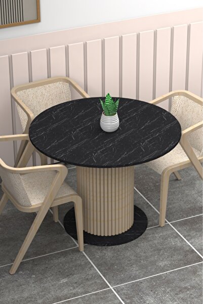 moka park avm Özel Tasarım Yuvarlak Modern Ahşap Ayaklı 4 Kişilik Şık Yemek M...