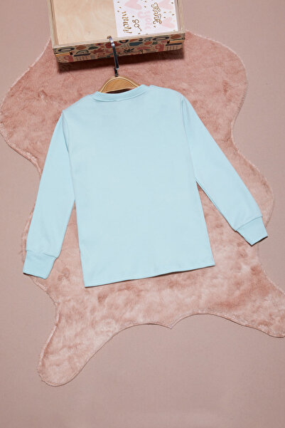 Cansın Mini Mint Yazı Nakışlı Kız Çocuk Çıtçıtlı Sweatshirt 16422
