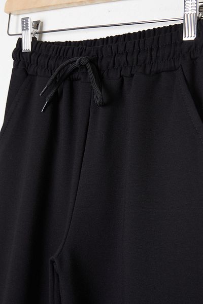 Cansın Mini Черно долнище на ученически анцуг за момче - Еластична талия и крачоли 16255