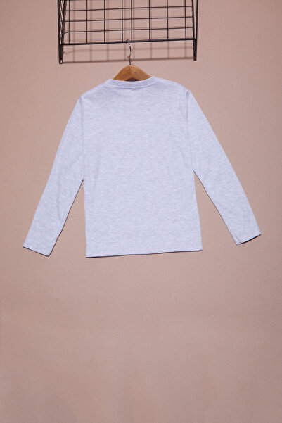 Cansın Mini Gri Uzun Kollu Kız Çocuk Düz Sweatshirt 16426