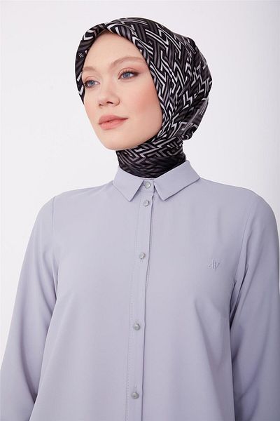Armine Gray Long Sleeve Logo Tunic - 23Kh411