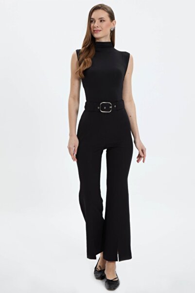 Selen Giyim Paçası Yırtmaçlı İspanyol Paça Pantolon