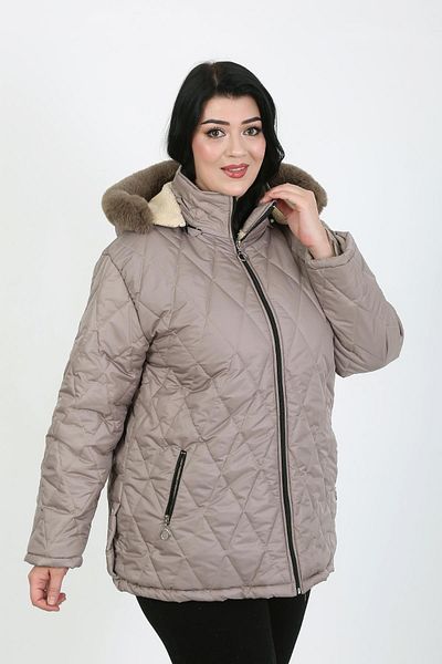 By Alba Collection Γυναικείο καπιτονέ παλτό Jessica Mink Plus Size