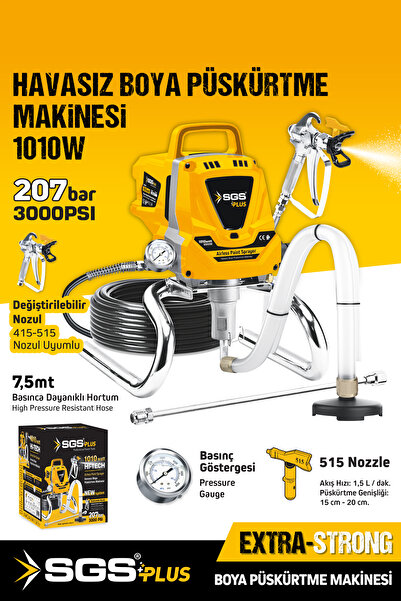 SGS PLUS SGS5280 207 BAR ELEKTRİKLİ BOYA PÜSKÜRTME MAKİNESİ 1010 WATT BOYA TA...