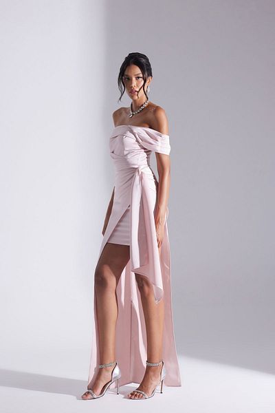 BETTY & SAM Asymmetric Cut Satin Dress - Melda Pudra